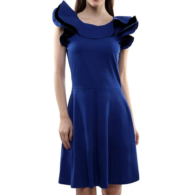groothandel mooie blauwe kleding leuke korte homecoming jurken meisjes gezwollen