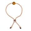GLB003 personalized fashion custom wholesale brass box chain birthday gift adjustable heart sliding bracelet bangle for woman