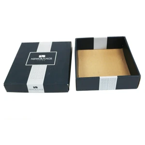 small black paper rigid lift off two pieces flat cardboard gift
