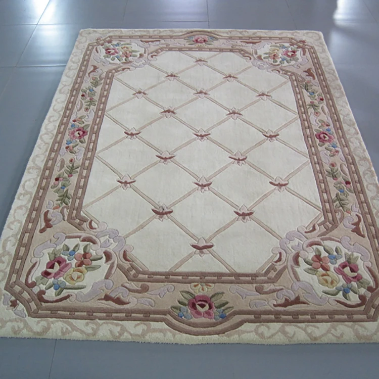 Merika Luxury Chinese Carved Wool Customized Pattern And Size Living Room Handmade Rug