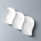 10 inch Pea Shaped three grid plate Good flat Ceramic plate Wholesale porcelain dinnerware sets restaurant serving dishes