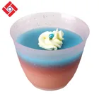 Customised Disposable Colored 4Oz Hard Smooth Plastic Dessert Jelly Cups
