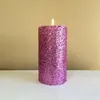 Wholesale metal paint column wax aromatherapy candle high grade smoke-free pillar candle