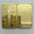 the Commandments 1 Oz religion Jesus Cross Metal 24k Gold plated Bullion art Bar coin