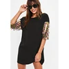 OEM Sequin Sleeve Oversized T shirt Casual Dress Women Dresses