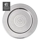 Stainless Steel Round Silver Rim Dinner Charger Plates For Wedding Decoration