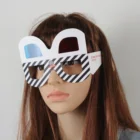 2019 chinese plastic red blue lens foldable paper 3D glasses, folding 3D cardboard glasses with plastic PET lens
