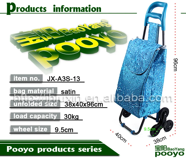 folding hand cart fashion folding fabric shopping cart with wheels