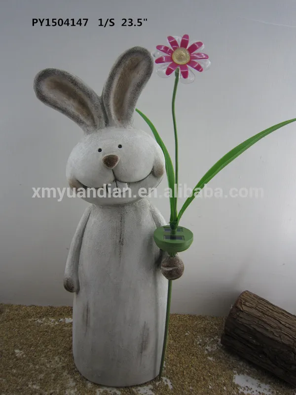 funny rabbit garden decorative with solar light