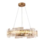 European custom light luxury creative restaurant crystal glass round chandelier with G9 lighting source