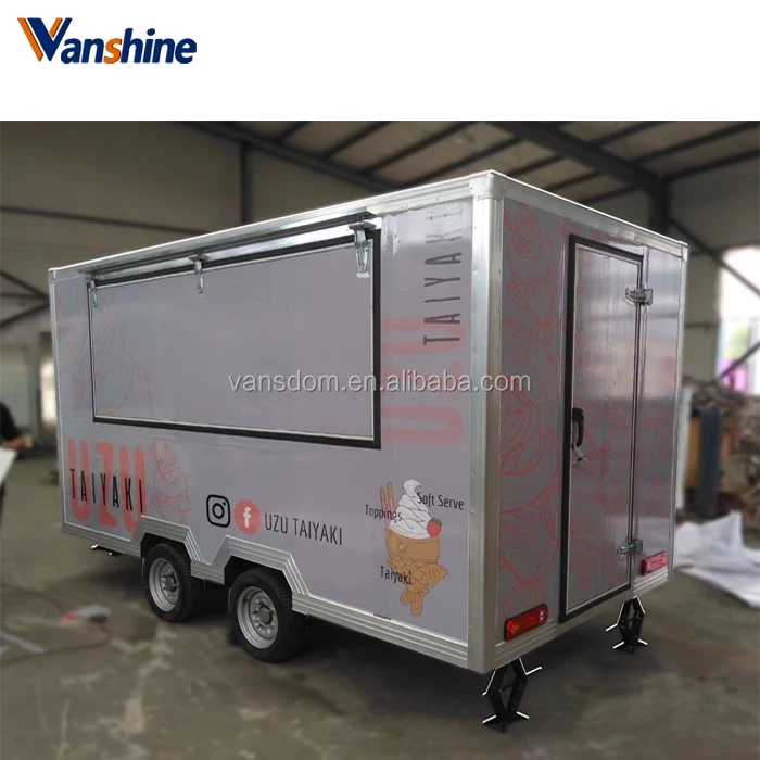 Fibreglass Street Vending Truck Fast Food Trailer