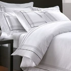 3pcs Factory custom embroidery hotel white duvet cover