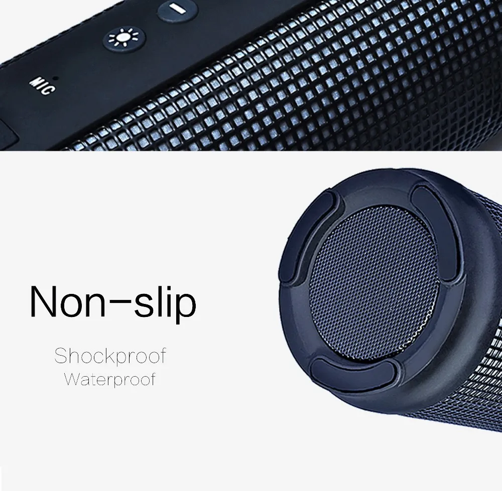 mini portable waterproof wireless bluetooth speaker with led light