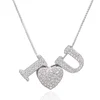 Hot selling letter shape 925 silver zircon necklace pendant