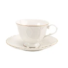 Elegant embossed English afternoon tea coffee white porcelain cup & saucer