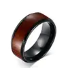 Custom Jewelry Ring Blank Wood Inlay Tungsten Steel Ring