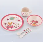 Eco Friendly Melamine Kids Dinner ware Set Bamboo Fiber Dinnerware