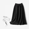 2018 winter women's new design high waist big swing a line skirt long knitted skirt