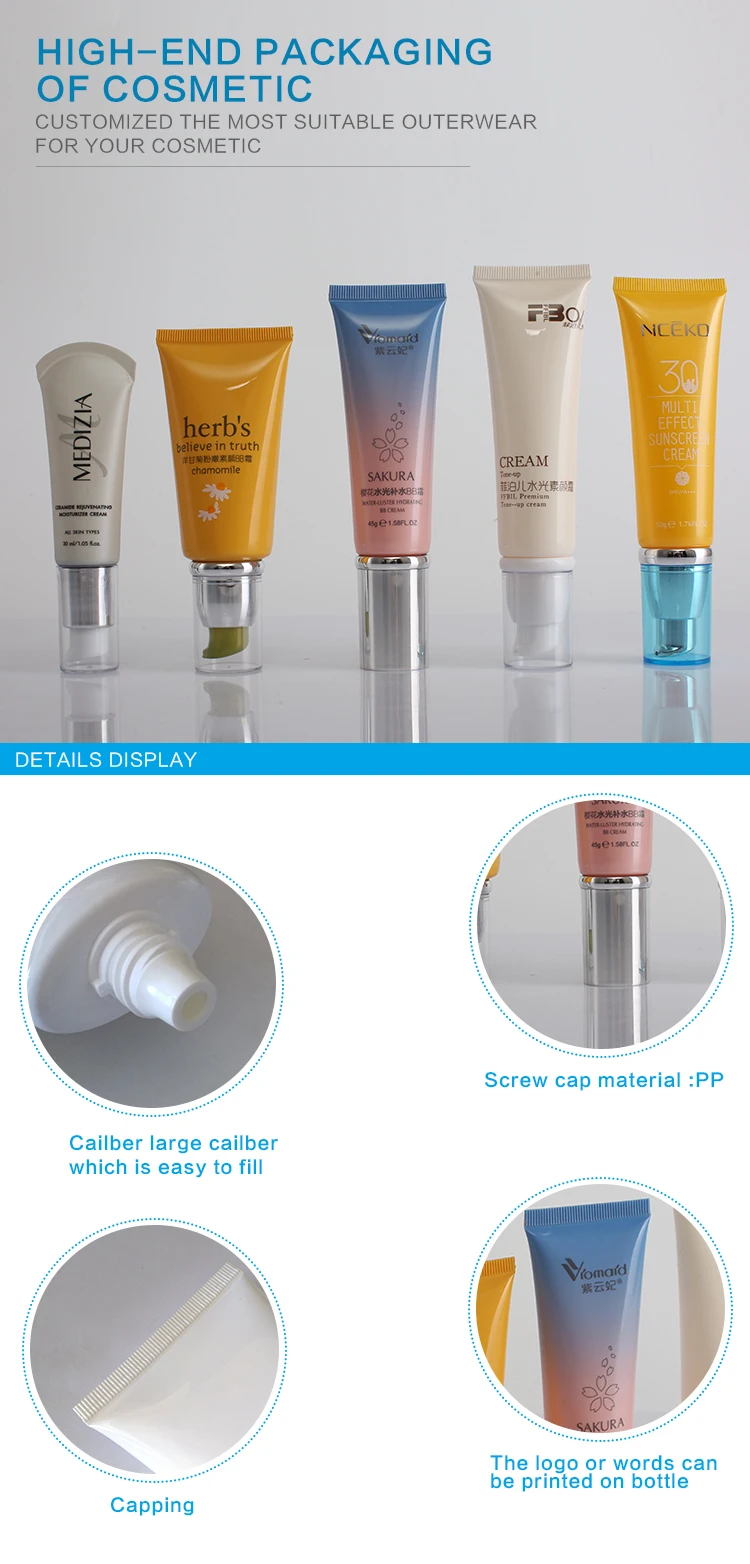 manufacturer wholesale soft plastic colorful cosmetic tube 30ml