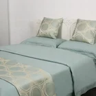Customize color size twill bedspreads comforter set blue bedding
