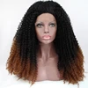 F6219 natural ombre lace front tight curly wig for black women
