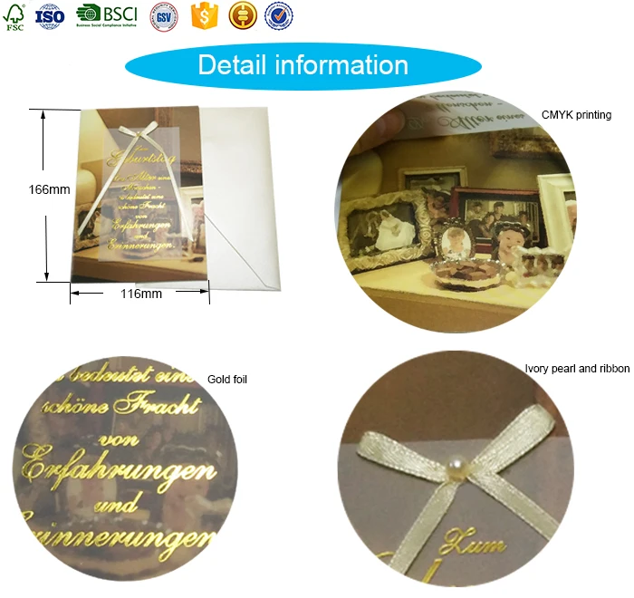 wholesale handmade classic paper invitation thank you gift