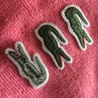 full embroidery crocodile logo patch,high quality crocodilian logo patch,iron on backing crocodile logo label
