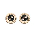 Fancy custom sewing round shape decorative 2 hole metal logo buttons for shirts/garment