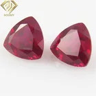 trillion cut lab created corundum blood ruby loose gemstone