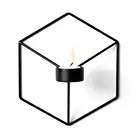 Wholesale 3D Wall Mounted Candle Holder Metal Geometric Wrought Iron Hollow Art Home Decor Candlestick
