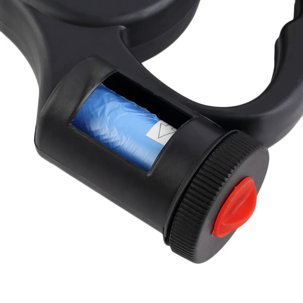 4.5M Automatic Dog Lead Retractable Dog Leash Pet Traction Rope Chain Harness Dog Collar Pet Products 3 LED Lights Garbage Bag