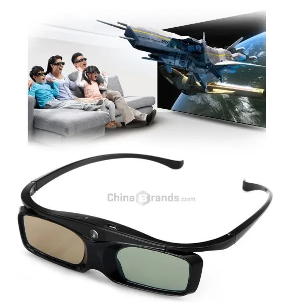 Newest SFT SG16-DLP ABS + PC Active Shutter 3D Glasses for Enjoying 3D Movies with DLP-Link Projector Micro USB Free shipping