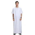 High quality mens clothing arab robe islamic clothing abaya new design short sleeve muslim thobe