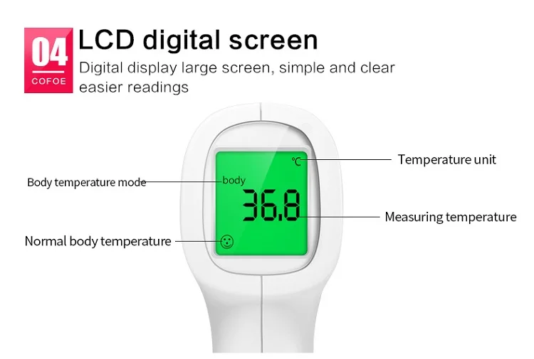 Hot selling Backlight Digital Non contact forehead infrared thermometer
