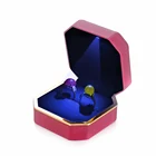 Luxury Hot Sale High End Quality Green Fabric Covered Foam Inserts For Gold Rim With Led Gift Empty Ring Jewelry box