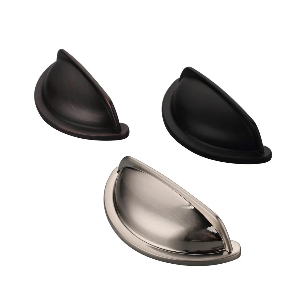 Filta Brushed Nickel Kitchen Cabinet 3 Inch Bin Drawer Pull Cup