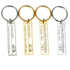 Customized Personal high quality stainless steel keychains with etching logo key ring laser cutting jewelry