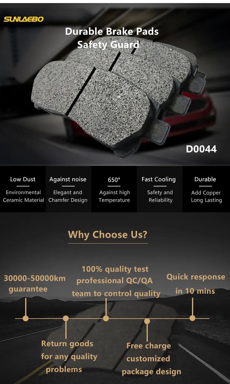 Cheap Front And Rear Brake Pad Replacement Dustless Semi Metallic Brake