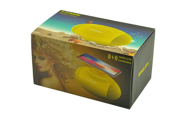Football Shape Wireless Charging Handsfree Call AUX FM TF USB Wireless Portable Speaker - ANKUX.COM