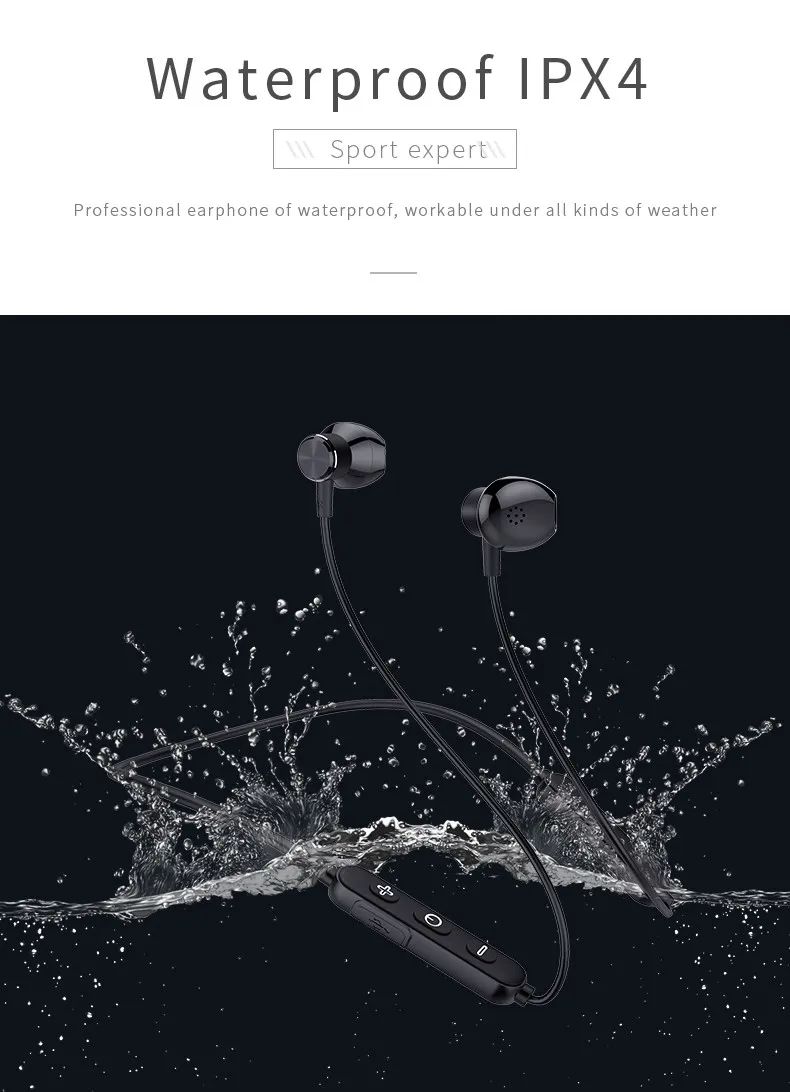 B10 Wholesale OEM Magnetic Metal NeckBand Bluetooths In-ear Earbuds Mini Wireless Sports Earphone - ANKUX.COM