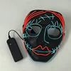 Scary Party Series Neon Led Strip Horror Mask Great for Halloween Easter Day Night Club Favors EL Wire Frightening Lady Mask