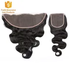 Mink Brazilian Virgin Hair Bundles Body With Lace Frontal Closure 8A Grade