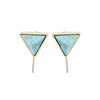 Longway fashion hot selling triangle turquoise gold stud earrings