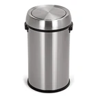 Standard size stainless steel garbage bin with push cover