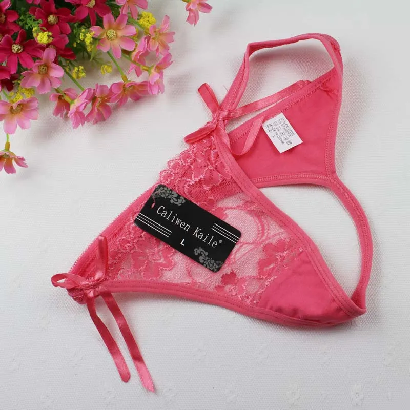 Stock Newest lady bowknot Sey G String underwear Women Lace Transprent Low Waist seamless panties see through Thongs Underwear B