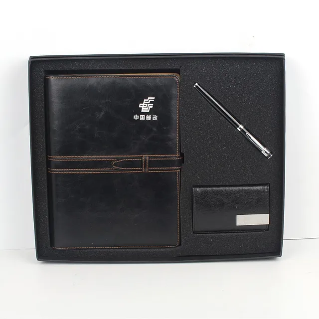 leather fashion pu notebook of fancy diary book pen gift set