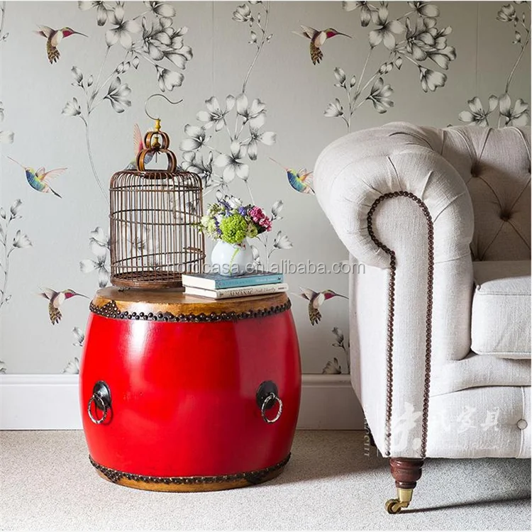 chinese wood drum stool
