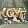40inch gold english letter " HAPPY WEDDING" inflatable aluminium foil balloon for