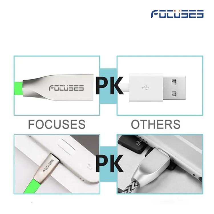 2019 Hot Selling Zinc Alloy Connector Fast Charging 2.4A Usb Data Cable For Samsung S5/S6/S7 - ANKUX.COM