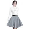 New Fashion Elegant Lady Work Suit Long Sleeve Shirt A-line Skirt Uniform Womens Suits for Office Dress